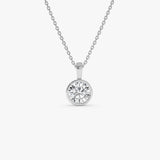 1 CTW 14K Lab Grown Bezel Set Round Diamond Charm - Yana 14K White Gold Ferkos Fine Jewelry