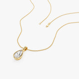 1 CTW 14K Lab Grown Bezel Set Pear Shape Diamond Charm - Yana Ferkos Fine Jewelry