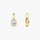 1 CTW 14K Lab Grown Bezel Set Pear Shape Diamond Charm - Yana Ferkos Fine Jewelry