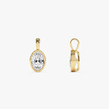 1 CTW 14K Lab Grown Bezel Set Oval Shape Diamond Charm - Yana Ferkos Fine Jewelry