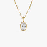 1 CTW 14K Lab Grown Bezel Set Oval Shape Diamond Charm - Yana 14K Gold Ferkos Fine Jewelry