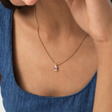 1 CTW 14K Lab Grown Bezel Set Emerald Cut Diamond Charm - Yana Ferkos Fine Jewelry