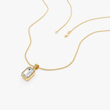 1 CTW 14K Lab Grown Bezel Set Emerald Cut Diamond Charm - Yana Ferkos Fine Jewelry