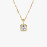 1 CTW 14K Lab Grown Bezel Set Asscher Cut Diamond Charm - Yana 14K Gold Ferkos Fine Jewelry