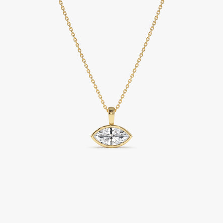 1 CTW 14K West to East Marquise Shape Lab Grown Diamond Charm - Yana 14K Gold Ferkos Fine Jewelry