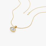 1 CTW 14K West to East Oval Shape Lab Grown Diamond Charm - Yana Ferkos Fine Jewelry