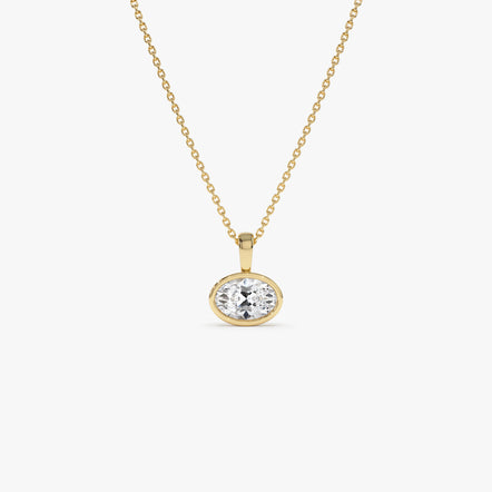 1 CTW 14K West to East Oval Shape Lab Grown Diamond Charm - Yana 14K Gold Ferkos Fine Jewelry