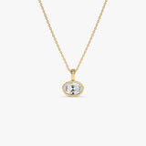 1 CTW 14K West to East Oval Shape Lab Grown Diamond Charm - Yana 14K Gold Ferkos Fine Jewelry