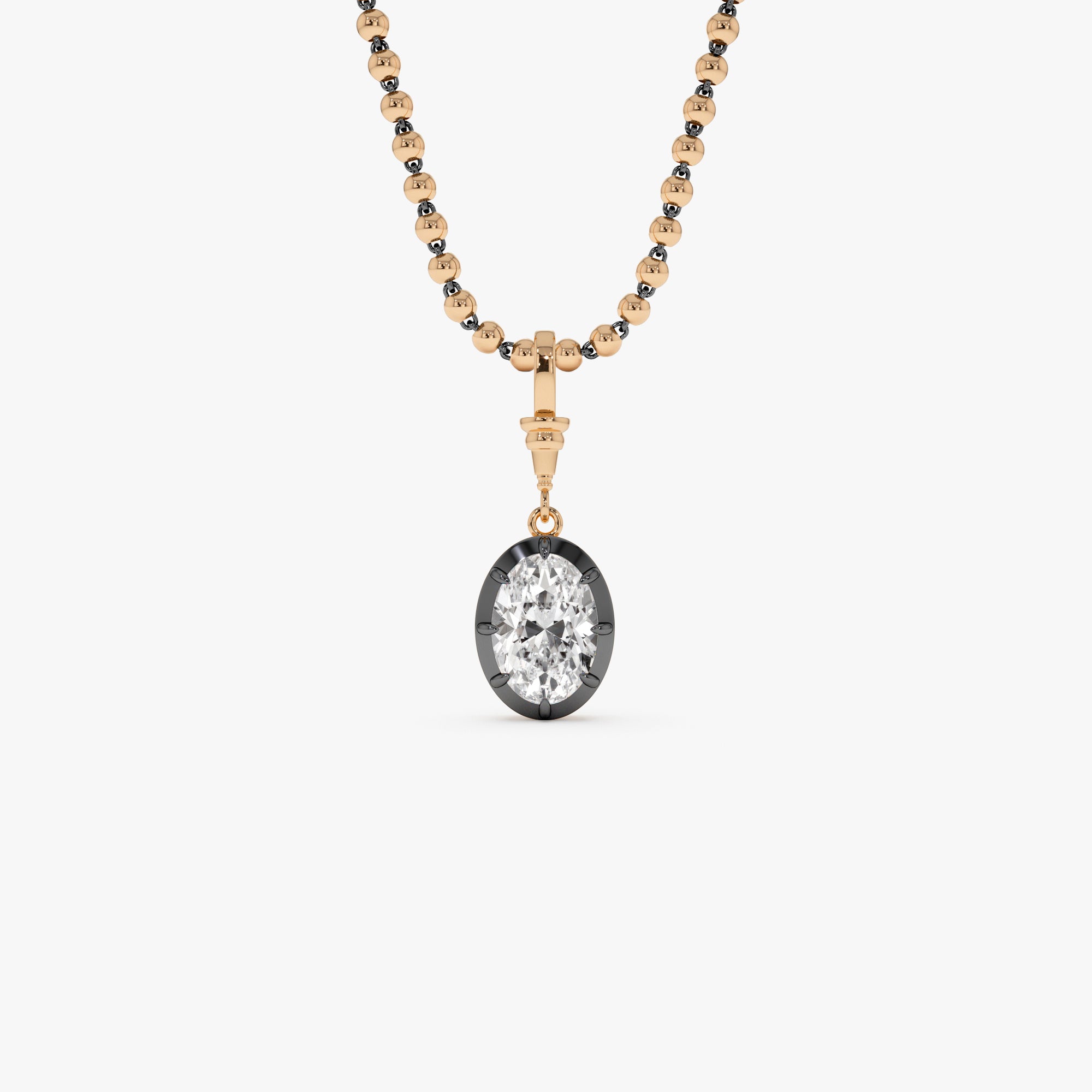 2 CTW 14K Vintage Inspired Oval Shape Lab Grown Diamond Charm - Mabel 14K Rose Gold Ferkos Fine Jewelry