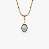 2 CTW 14K Vintage Inspired Oval Shape Lab Grown Diamond Charm - Mabel 14K Rose Gold Ferkos Fine Jewelry