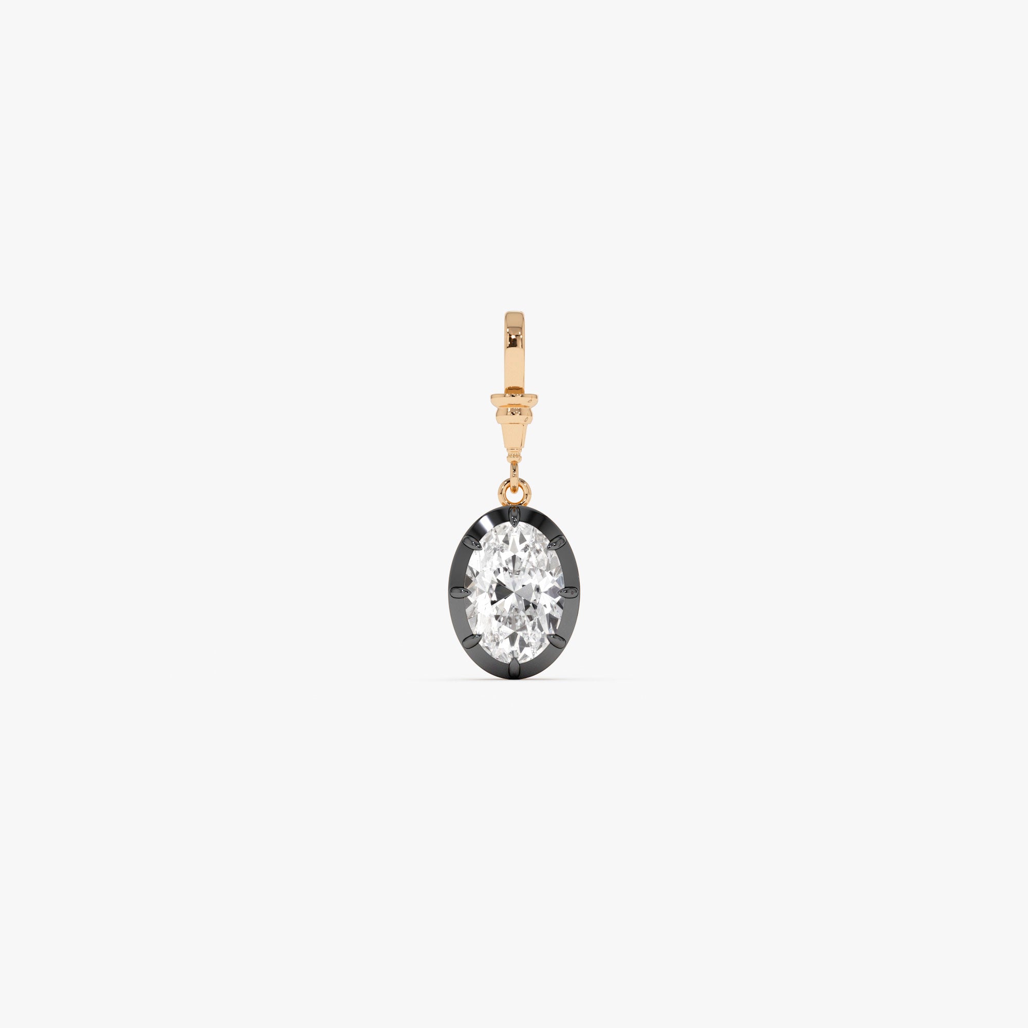 2 CTW 14K Vintage Inspired Oval Shape Lab Grown Diamond Charm - Mabel Ferkos Fine Jewelry
