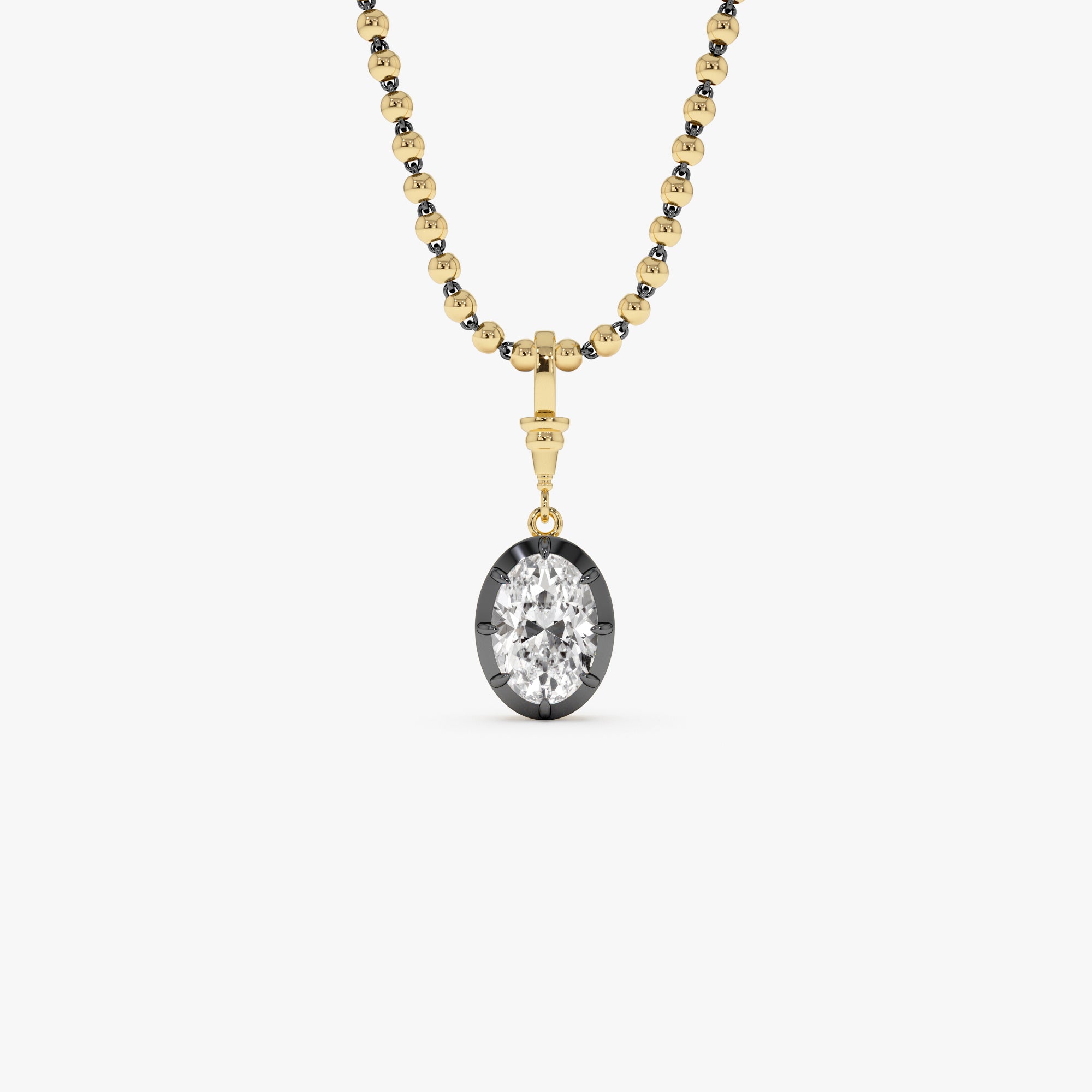 2 CTW 14K Vintage Inspired Oval Shape Lab Grown Diamond Charm - Mabel 14K Gold Ferkos Fine Jewelry
