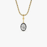 2 CTW 14K Vintage Inspired Oval Shape Lab Grown Diamond Charm - Mabel 14K Gold Ferkos Fine Jewelry