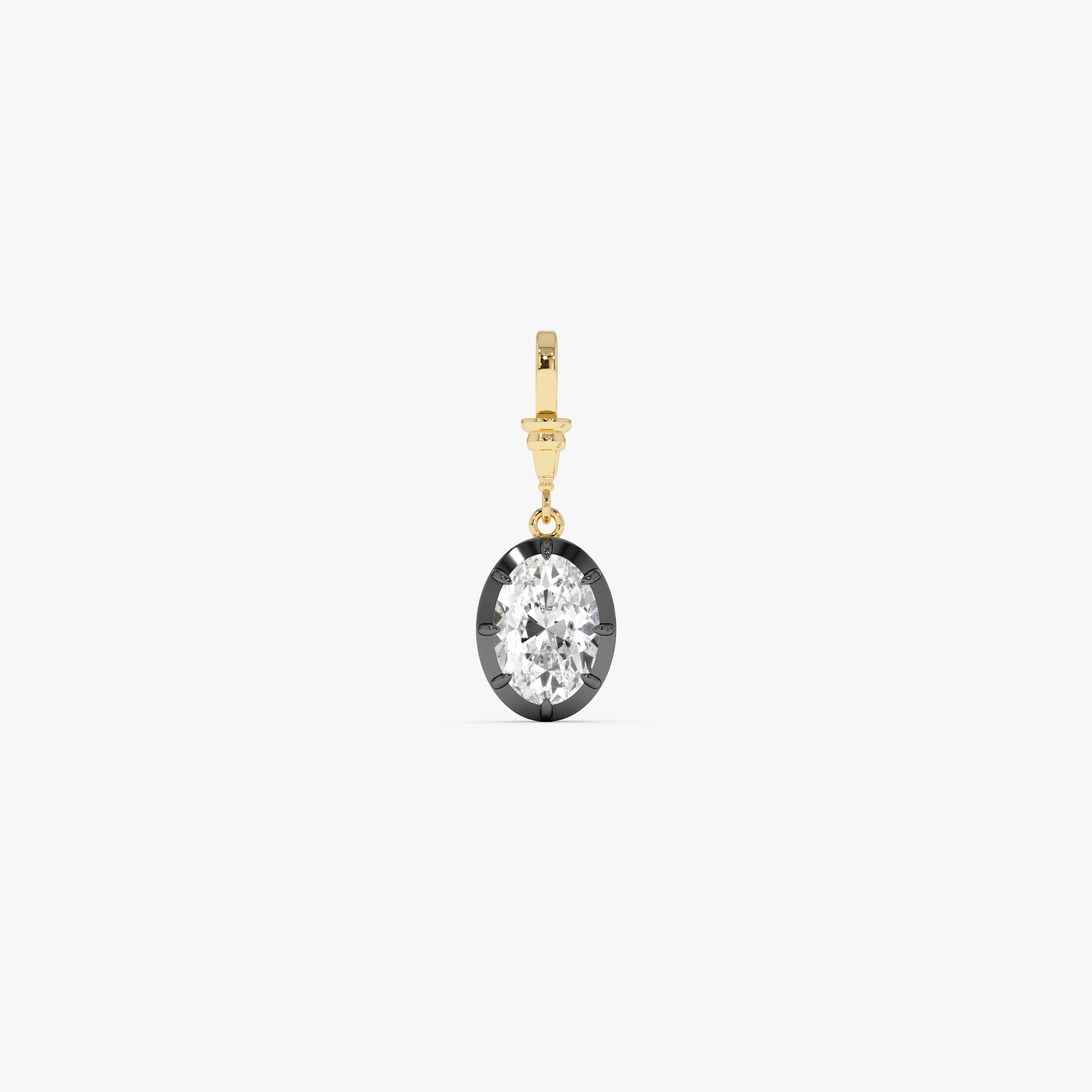 2 CTW 14K Vintage Inspired Oval Shape Lab Grown Diamond Charm - Mabel Ferkos Fine Jewelry