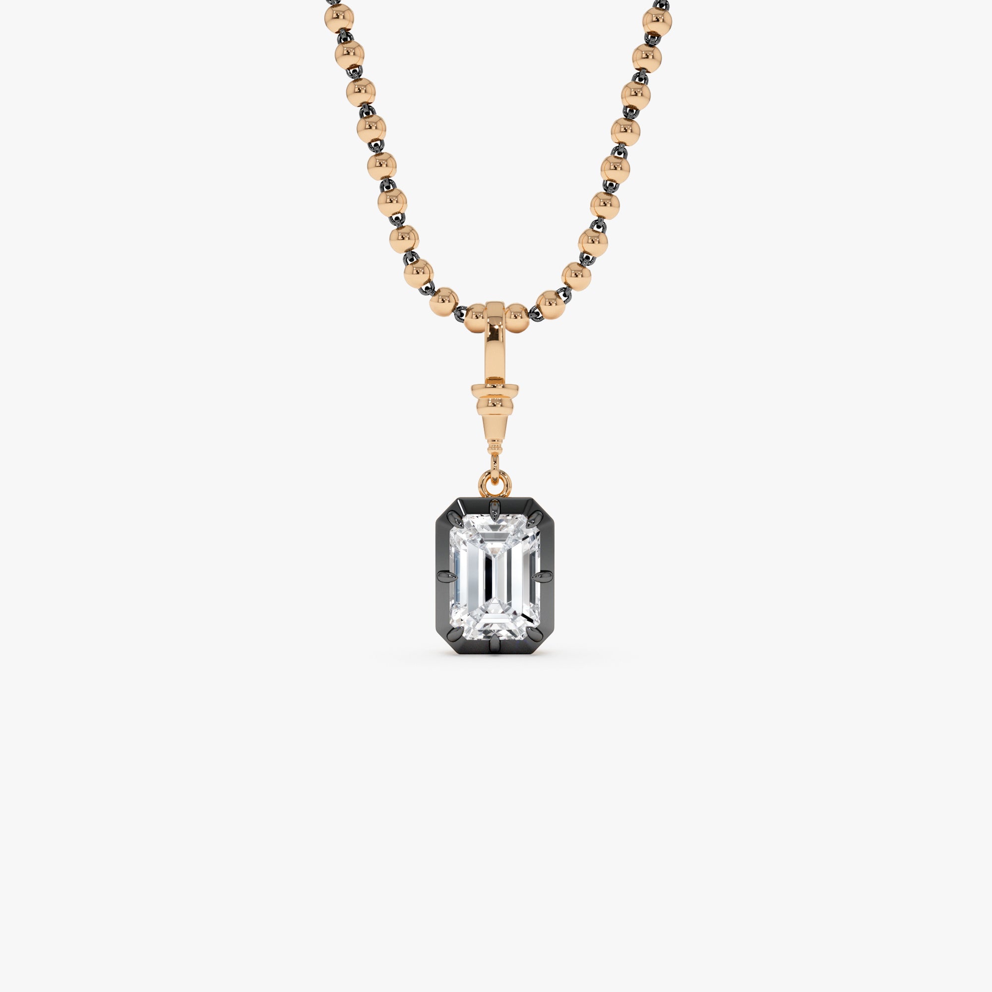 2 CTW 14K Vintage Inspired Emerald Cut Lab Grown Diamond Charm - Mabel 14K Rose Gold Ferkos Fine Jewelry