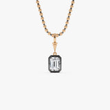 2 CTW 14K Vintage Inspired Emerald Cut Lab Grown Diamond Charm - Mabel 14K Rose Gold Ferkos Fine Jewelry