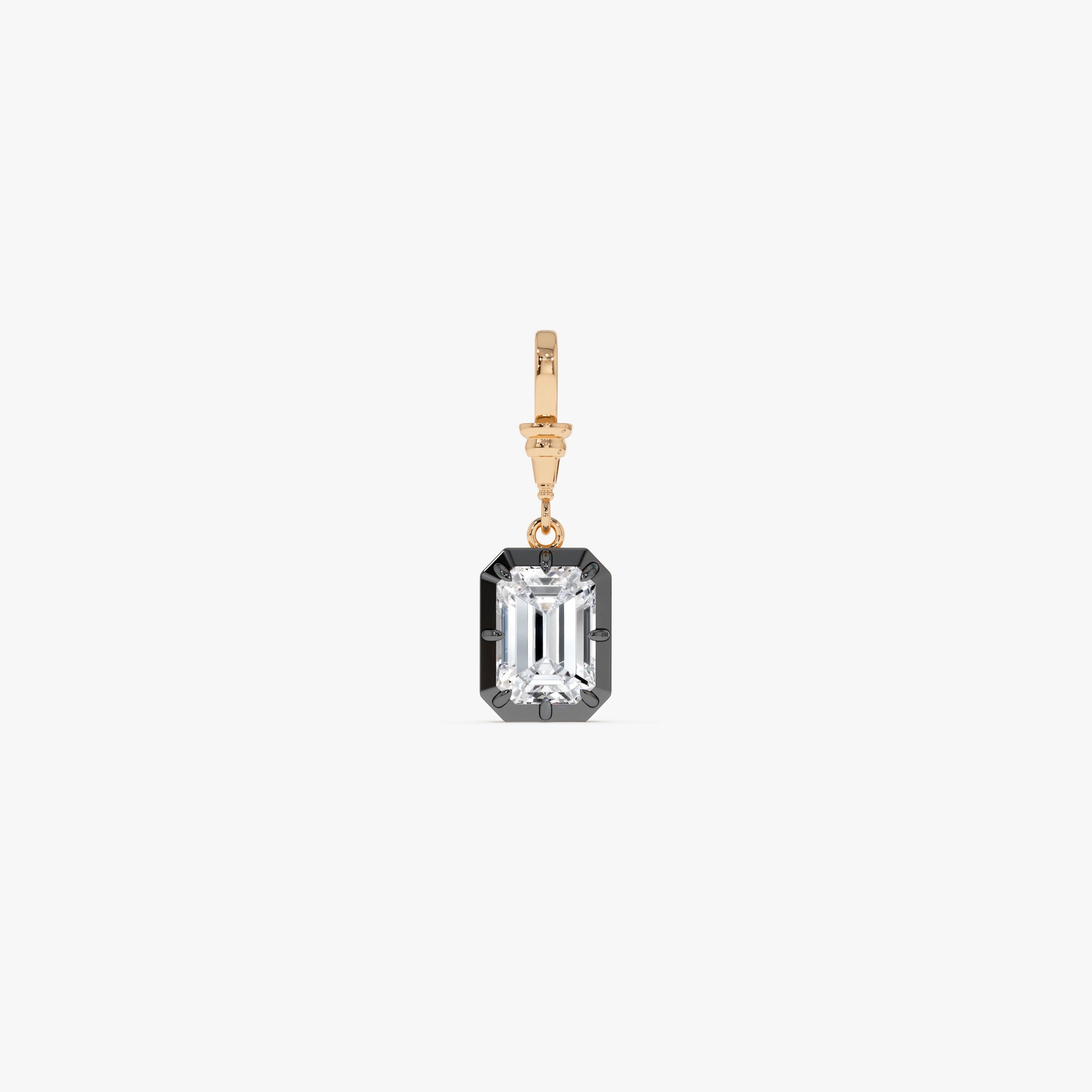 2 CTW 14K Vintage Inspired Emerald Cut Lab Grown Diamond Charm - Mabel Ferkos Fine Jewelry