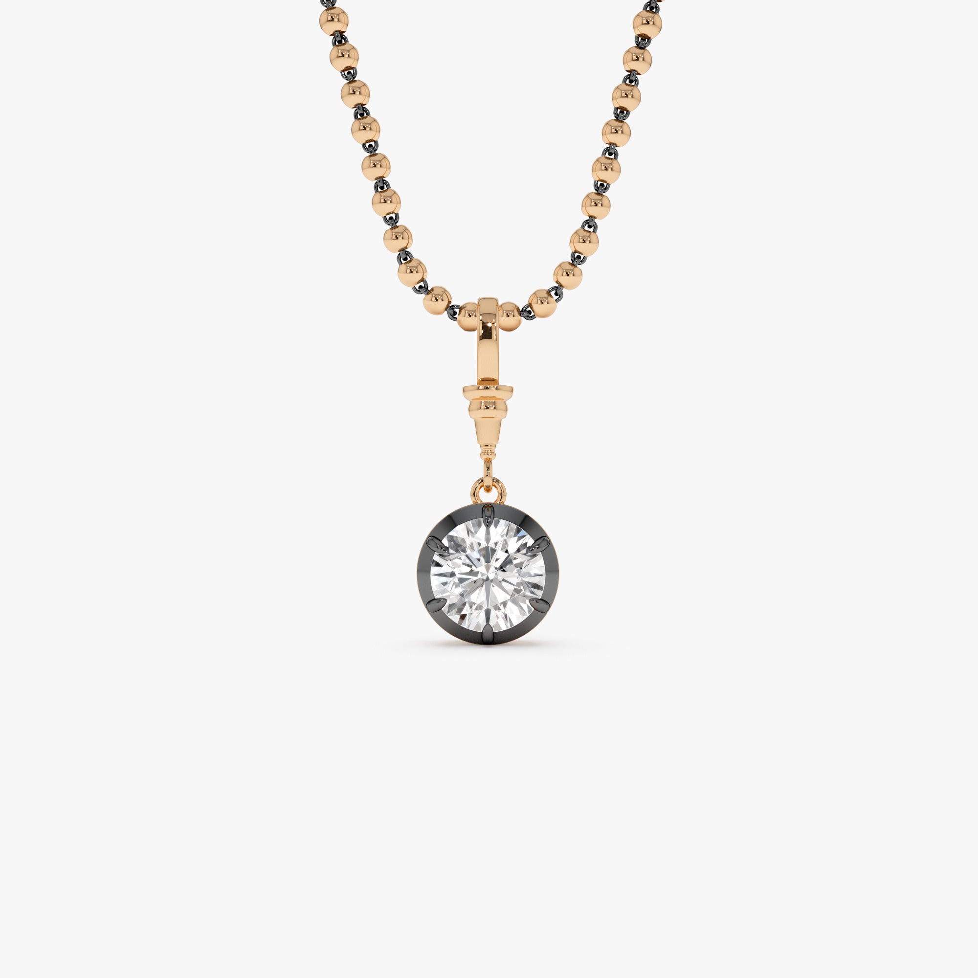 1.50 CTW 14K Vintage Inspired Round Shape Lab Grown Diamond Charm - Mabel 14K Rose Gold Ferkos Fine Jewelry