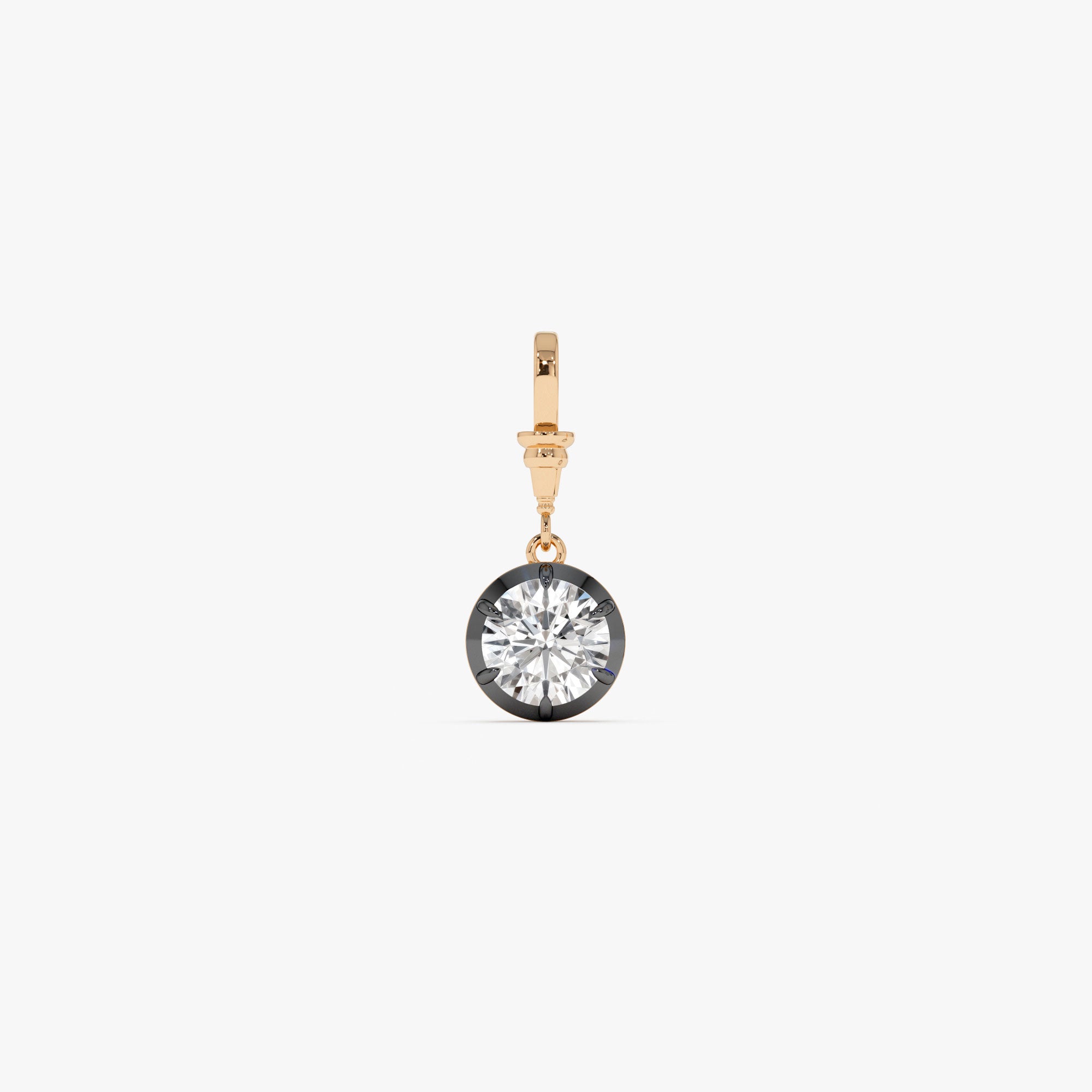 1.50 CTW 14K Vintage Inspired Round Shape Lab Grown Diamond Charm - Mabel Ferkos Fine Jewelry