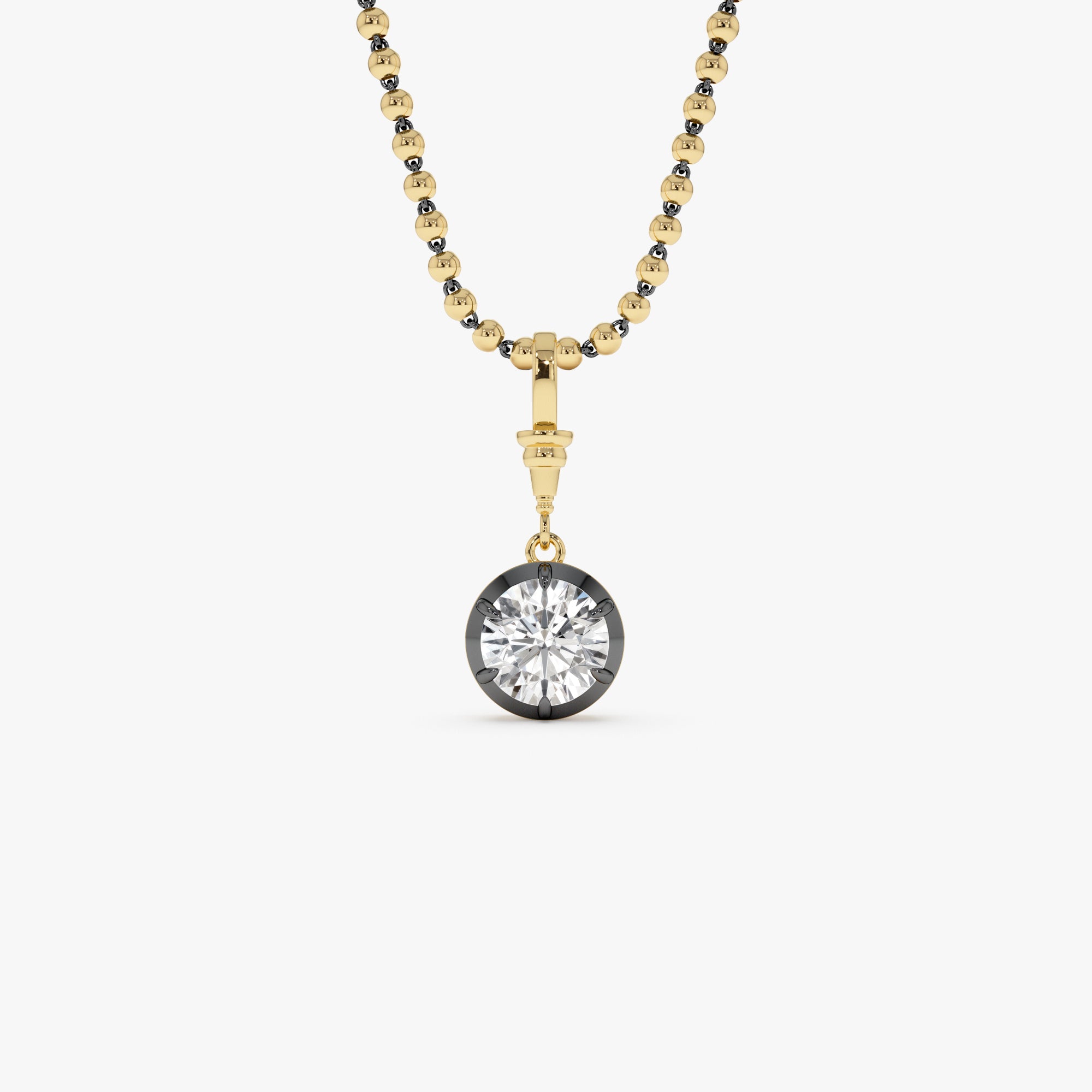 1.50 CTW 14K Vintage Inspired Round Shape Lab Grown Diamond Charm - Mabel 14K Gold Ferkos Fine Jewelry