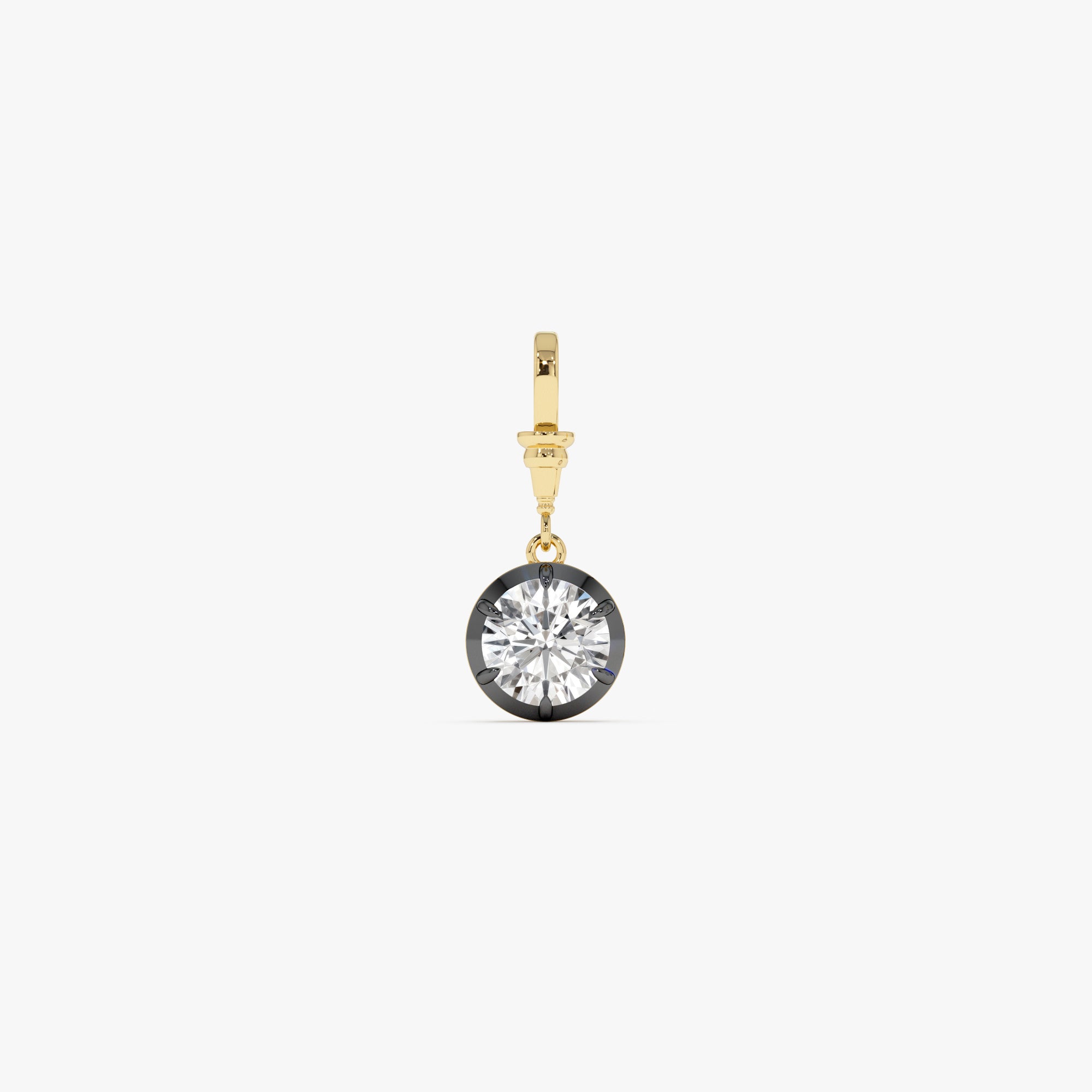 1.50 CTW 14K Vintage Inspired Round Shape Lab Grown Diamond Charm - Mabel Ferkos Fine Jewelry