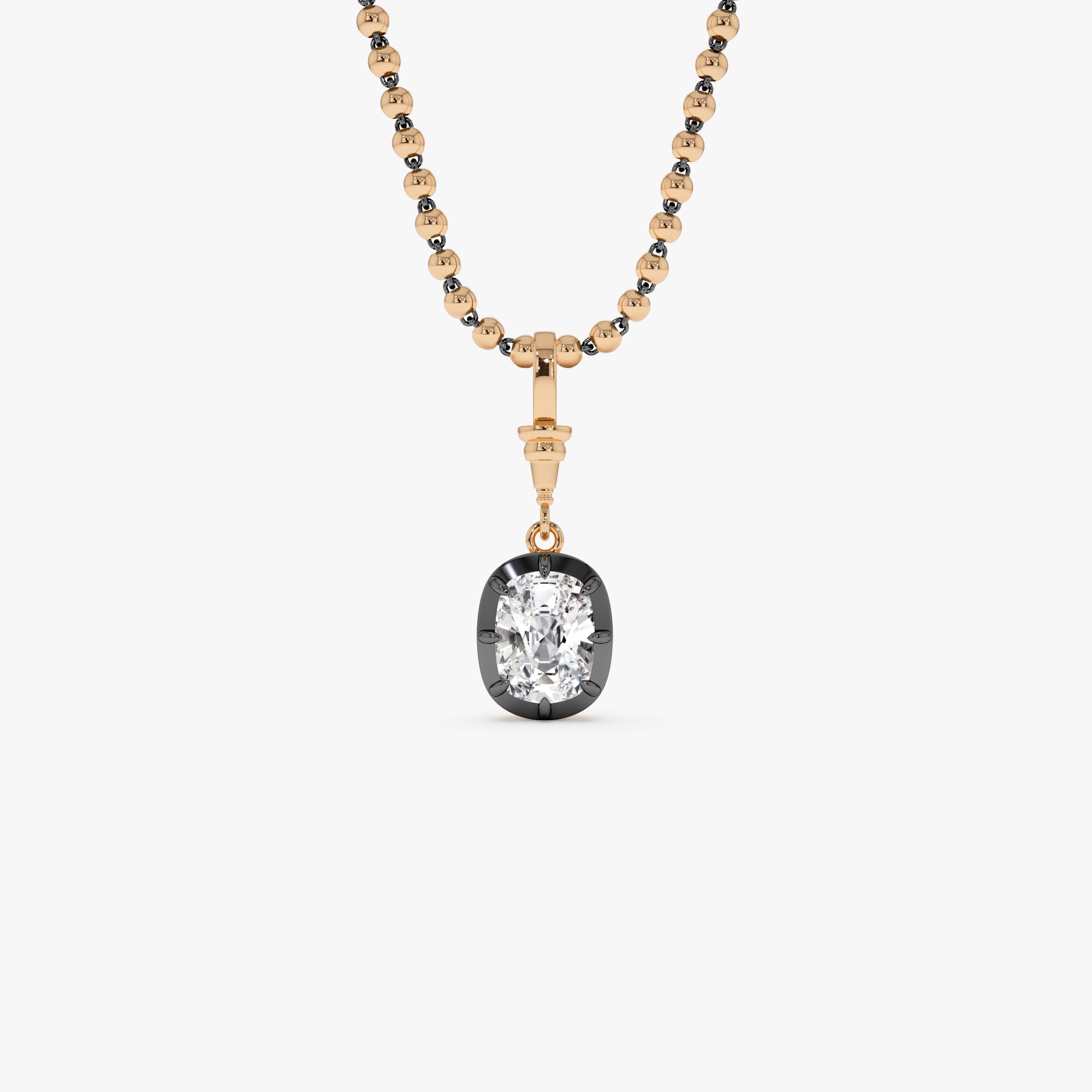 2 CTW 14K Vintage Inspired Elongated Cushion Cut Lab Grown Diamond Charm - Mabel 14K Rose Gold Ferkos Fine Jewelry
