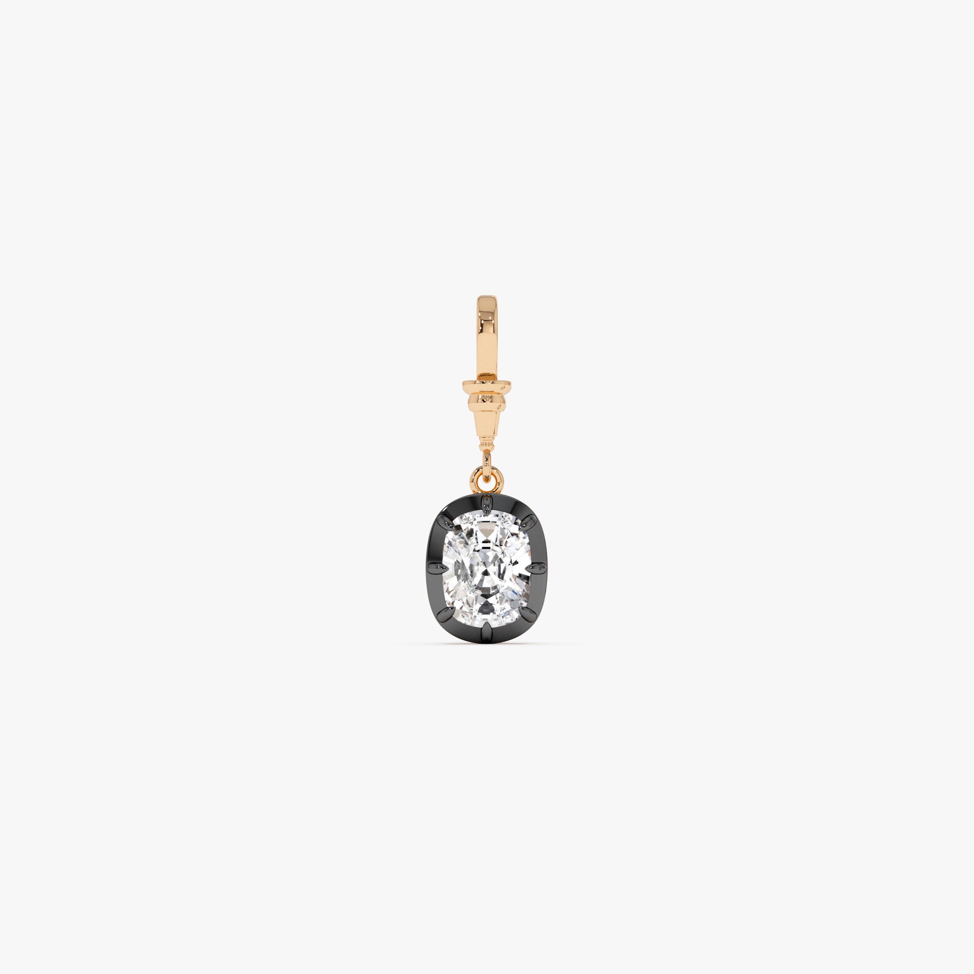 2 CTW 14K Vintage Inspired Elongated Cushion Cut Lab Grown Diamond Charm - Mabel Ferkos Fine Jewelry