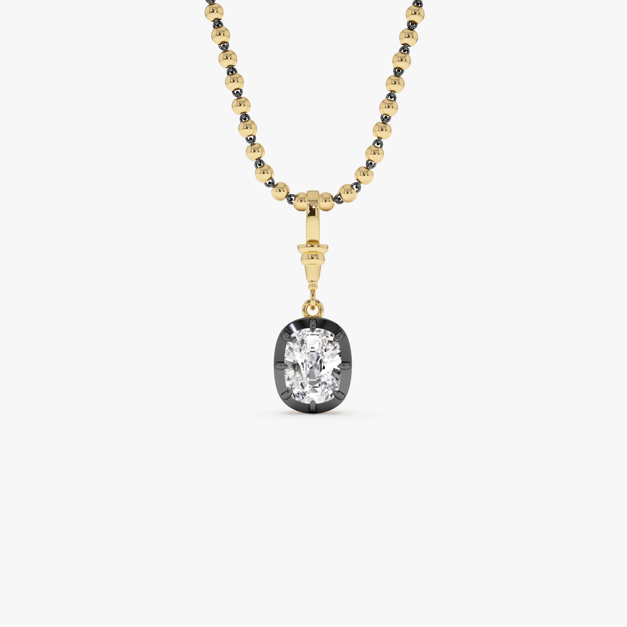 2 CTW 14K Vintage Inspired Elongated Cushion Cut Lab Grown Diamond Charm - Mabel 14K Gold Ferkos Fine Jewelry
