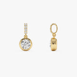 1 CTW 14k Bezel Set Round Lab Grown Diamond Charm Pendant - Indi Ferkos Fine Jewelry