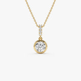 1 CTW 14k Bezel Set Round Lab Grown Diamond Charm Pendant - Indi 14K Gold Ferkos Fine Jewelry