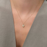 14K Gold Fluted Diamond Heart Necklace Ferkos Fine Jewelry