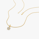 14K Gold Diamond Flower Charm Necklace Ferkos Fine Jewelry