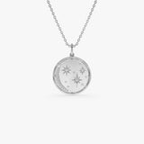 14K Gold Celestial Diamond Charm Necklace 14K White Gold Ferkos Fine Jewelry