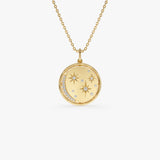 14K Gold Celestial Diamond Charm Necklace 14K Gold Ferkos Fine Jewelry