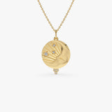 14k Celestial Moon Face Charm Natural Diamonds 14K Gold Ferkos Fine Jewelry