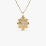 14k Celestial Diamond Sunburst Charm 14K Gold Ferkos Fine Jewelry
