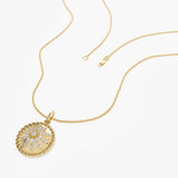 14k Diamond Sunburst Medallion Charm Ferkos Fine Jewelry