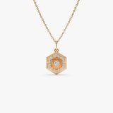 14k Diamond Hexagon Charm Ferkos Fine Jewelry