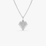 14k Diamond Geometric Charm 14K White Gold Ferkos Fine Jewelry