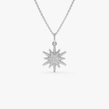 14k Twisted Gold Diamond Starburst Charm 14K White Gold Ferkos Fine Jewelry