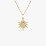 14k Twisted Gold Diamond Starburst Charm 14K Gold Ferkos Fine Jewelry