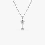 14k Martini Glass Charm Necklace with a Diamond 14K White Gold Ferkos Fine Jewelry