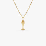 14k Martini Glass Charm Necklace with a Diamond 14K Gold Ferkos Fine Jewelry
