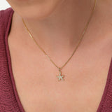 14k Starfish Charm Necklace with Diamonds Ferkos Fine Jewelry