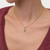 14k Four Leaf Clover Charm with a Diamond Ferkos Fine Jewelry