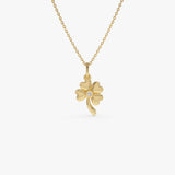 14k Four Leaf Clover Charm with a Diamond 14K Gold Ferkos Fine Jewelry