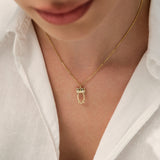 14k Owl Charm Necklace with Diamonds Ferkos Fine Jewelry