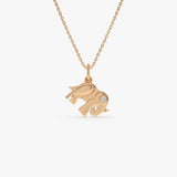 14k Lucky Elephant Charm Necklace with a Diamond Ferkos Fine Jewelry