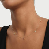 14K Gold Pear Lab Grown Diamond Five Station Necklace - 0.48 ctw Ferkos Fine Jewelry