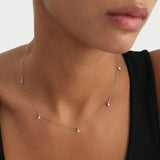 14K Gold Pear Lab Grown Diamond Five Station Necklace - 0.48 ctw Ferkos Fine Jewelry